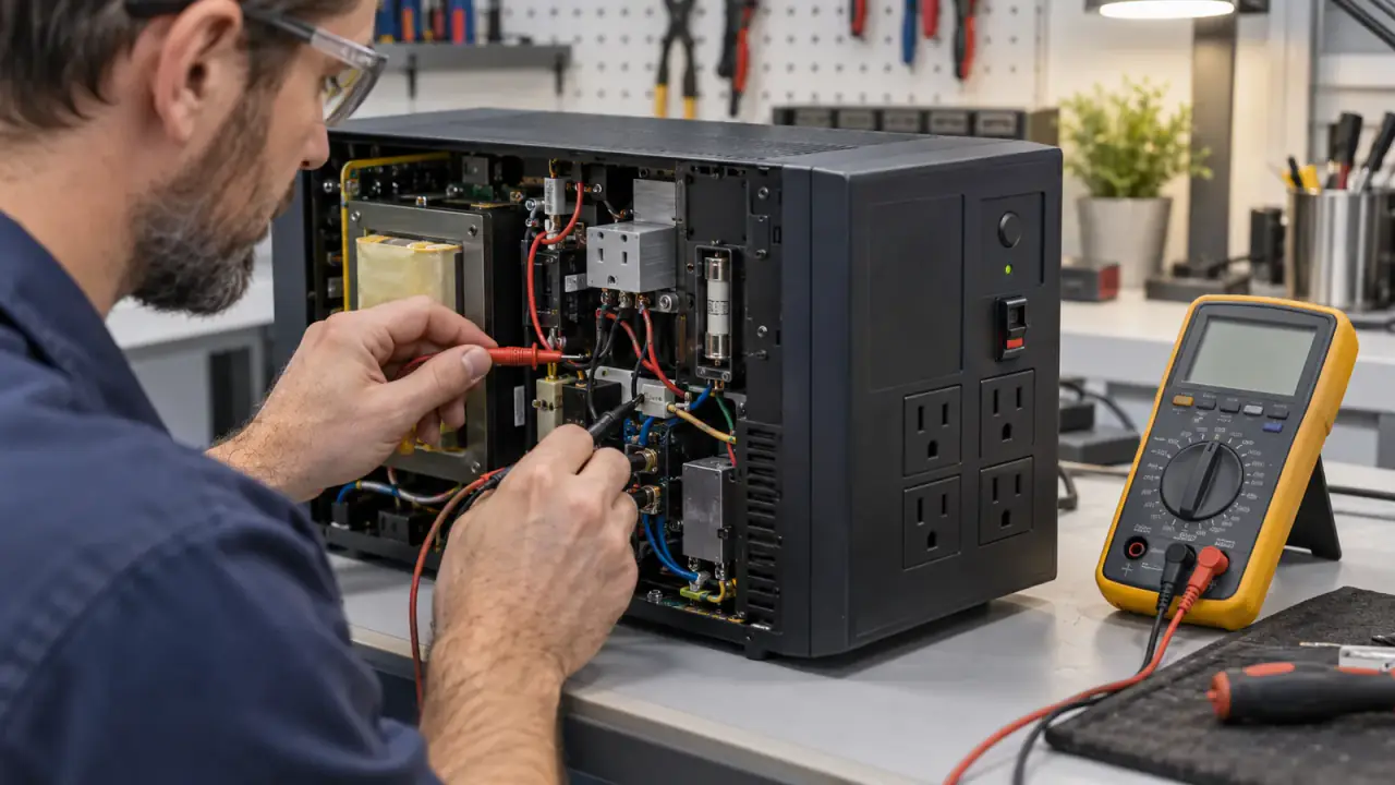 اندازهگیری ایمن مسیر خروجی UPS روشن